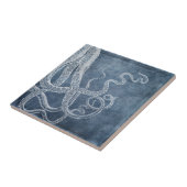Octopus - Twilight Blue Faded Denim-Waterverf Tegeltje (Zijkant)