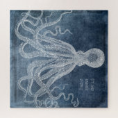 Octopus Twilight Blue Waterverf Quote Legpuzzel (Horizontaal)