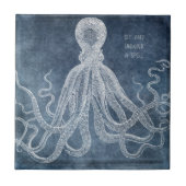  Octopus Twilight Blue Waterverf Quote Tegeltje (Voorkant)