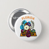 octopus uit Florida Ronde Button 5,7 Cm (Voorkant /achterkant)