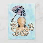Octopus & Umbrella Briefkaart (Voorkant)