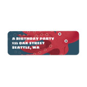 Octopus Undersea thema Verjaardag Etiket (Voorkant)