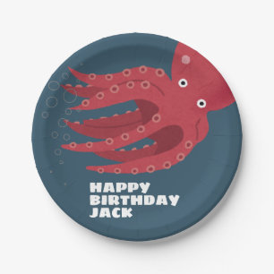 Octopus Undersea thema Verjaardag Papieren Bordje
