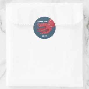 Octopus Undersea thema Verjaardag Ronde Sticker