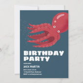 Octopus Undersea thema verjaardagsuitnodiging Kaart (Voorkant)