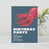 Octopus Undersea thema verjaardagsuitnodiging Kaart (Staand voorkant)