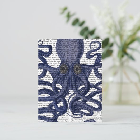 Octopus Up-Close Briefkaart (Staand voorkant)