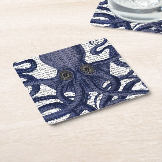 Octopus Up-Close Kartonnen Onderzetters (Schuin)