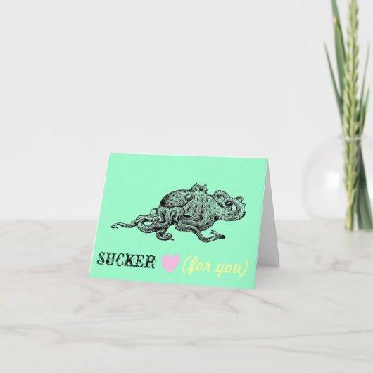 Octopus Valentijn Feestdagen Kaart (Voorkant)