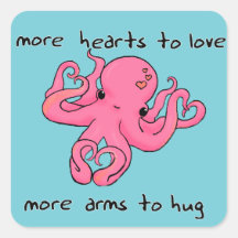 Octopus Valentijnsdag sticker Valentijnse