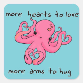 Octopus Valentijnsdag sticker Valentijnse 