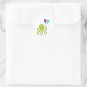 Octopus Verjaardag Onder de Zee Ronde Sticker (Tas)
