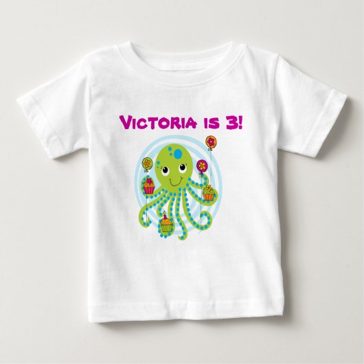 Octopus  Verjaardag T-shirt (Voorkant)