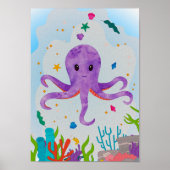 Octopus Verzorgingsruimte Print Dieren Kinderkamer (Voorkant)
