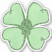 Octopus Vier Blad Klaver Waterverf Sticker (Voorkant)