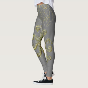 Octopus, vierkante illustratie, Vintage Leggings