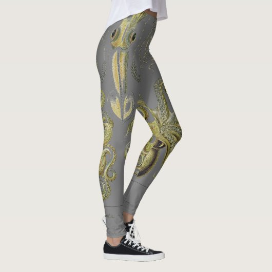 Octopus, vierkante illustratie, Vintage Leggings (Rechts)