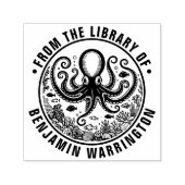 Octopus Vissen Schelpen Koraal Bibliotheek Boek Na Zelfinktende Stempel (Design)