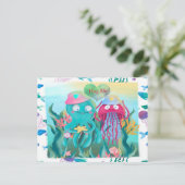 octopus voor Valentijn Briefkaart (Staand voorkant)