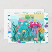 octopus voor Valentijn Briefkaart (Voorkant / Achterkant)