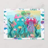 octopus voor Valentijn Briefkaart (Voorkant)