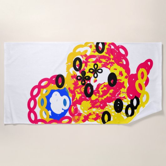 Octopus vreugde zomer spelen strandlaken (Voorkant)