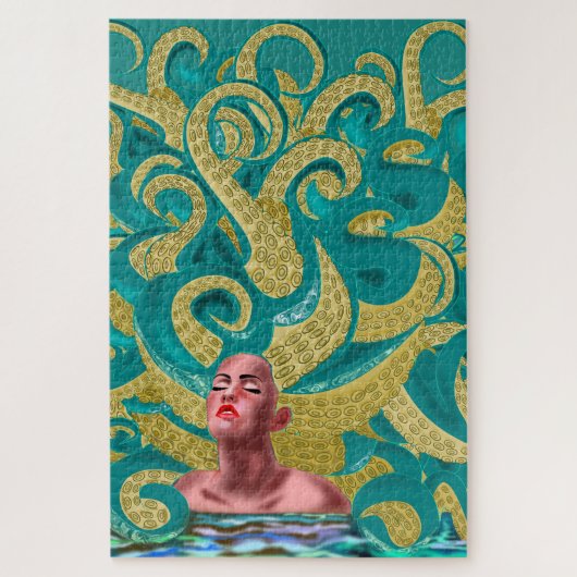 Octopus Vrouw - Kunst Legpuzzel (Verticaal)