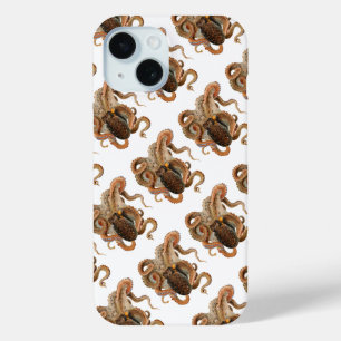 Octopus Vulgaris, Vintage Mariene Levensdieren iPhone 15 Case