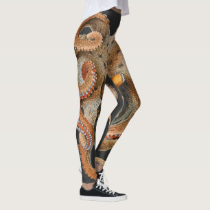 Octopus Vulgaris, Vintage Mariene Levensdieren Leggings
