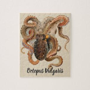 Octopus Vulgaris, Vintage Mariene Levensdieren Legpuzzel