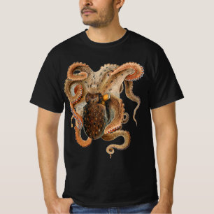 Octopus Vulgaris, Vintage Mariene Levensdieren T-shirt