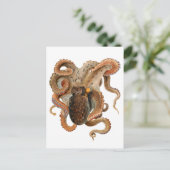 octopus Vulgaris, zeedieren Briefkaart (Staand voorkant)