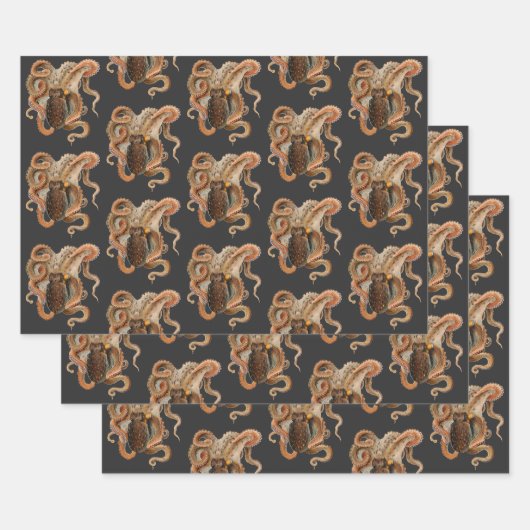  octopus Vulgaris, zeedieren Inpakpapier Vel (Set)