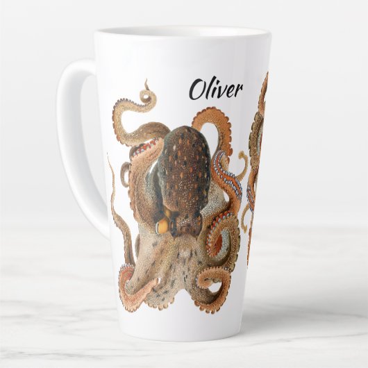 octopus Vulgaris, zeedieren Latte Mok (Linkerhoek)