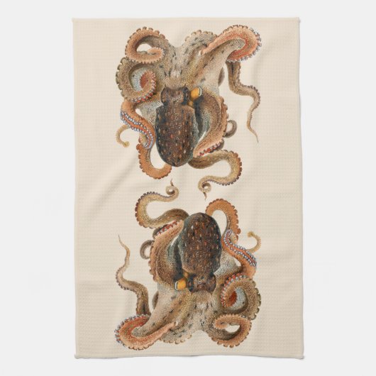 octopus Vulgaris, zeedieren Theedoek (Verticaal)