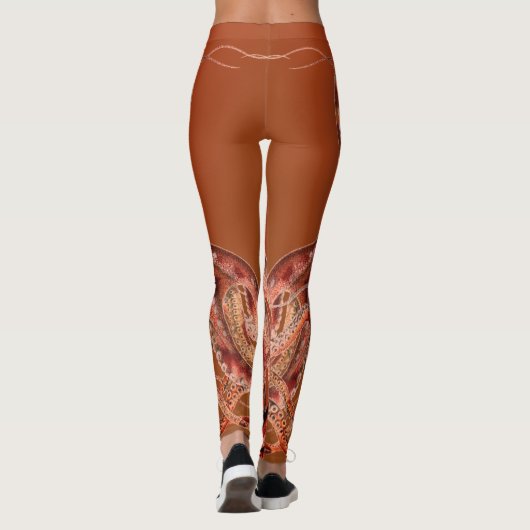  octopus - Vuurkleuren Leggings (Achterkant)