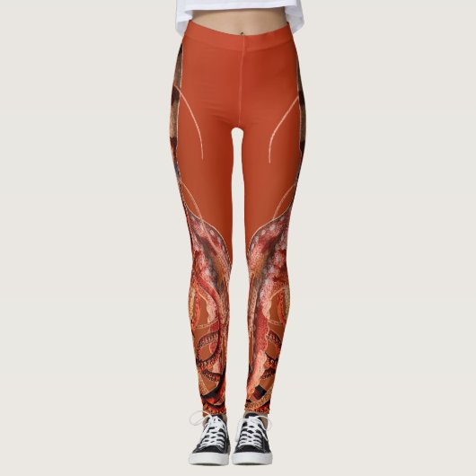  octopus - Vuurkleuren Leggings (Voorkant)