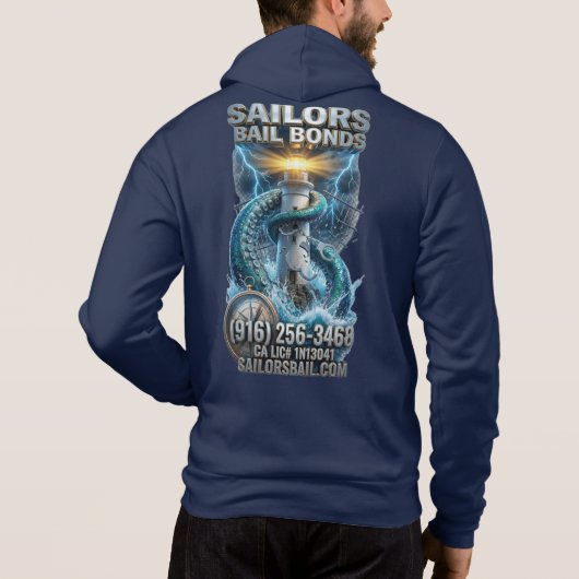 Octopus Vuurtoren Hoodie Ontwerp (Achterkant)
