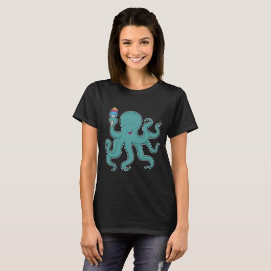 Octopus Waffle ijs T-shirt (Voorkant volledig)