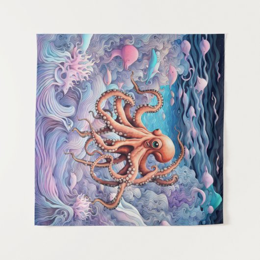 Octopus Wandkleed (Voorkant (horizontaal))