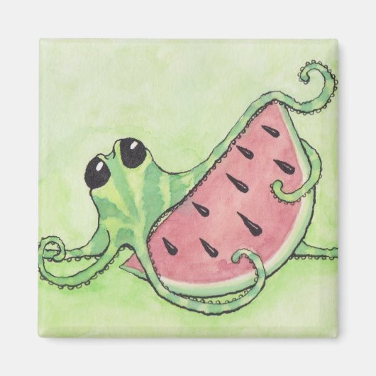 Octopus & Watermeloen Magneet (Voorkant)