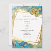 Octopus waterverf goudblauw bruin-nautisch kaart (Achterkant)