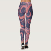 Octopus Waterverf Kleurrijk Gepersonaliseerd Patro Leggings (Achterkant)