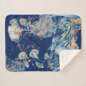 Octopus waterverf oceaan leven marine oranje goud sherpa deken (Voorkant (horizontaal))