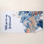 Octopus waterverf oceaan splash zijn mijn bruidsme strandlaken (Voorkant)