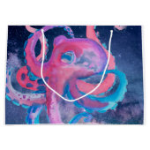 octopus waterverf oceaanroze groot cadeauzakje (Voorkant)
