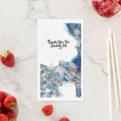 Octopus waterverf oceandieren blauw oranje chic servet (Insitu)