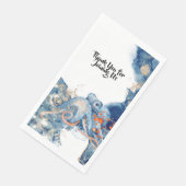 Octopus waterverf oceandieren blauw oranje chic servet (Hoek)