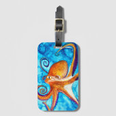 Octopus waterverf onder zee kunst bagagelabel (Voorkant (verticaal))
