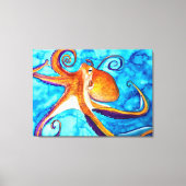 Octopus waterverf onder zee kunst canvas afdruk (Voorkant)